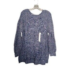 Studio Works Knit Long Sleeve Sweater Color Denim Marble (Blues) Womens Size 1X